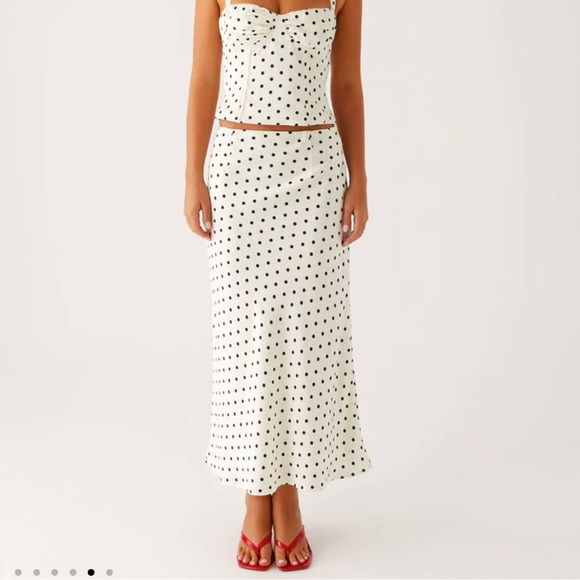 Peppermayo Breanne White Polka Dot Skirt - Picture 1 of 2